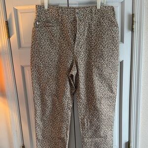 Pilcrow Anthropology Leopard Print Boyfriend Jeans